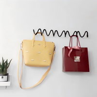 Unique Wave Wall Hooks Colorful Coat Hooks Modern Orange White Red Blue Silver Black Bathroom Towel Holder Hat Bag Hanger LBFEEL