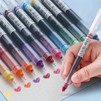 12 Pieces Rolling Ball Pens, Quick-Drying Ink 0.5 MM Extra Fine Point Pens Liquid Gel Ink Pens for Writing Journaling Pens Draw