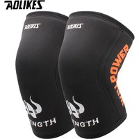AOLIKES 1 Paar 7 mm Neopren-Sport-Knieschützer, Kompression, Gewichtheben, unter Druck, Crossfit, Training, Knieschützer, Unterstützung für Damen und Herren