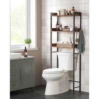 VASAGLE Toilet Shelf, 3 Tier Toilet Shelf, Space-Saving Bathroom Shelf, Easy Assembly, for Laundry Room, Industrial Style