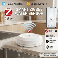 Zigbee Water Sensor Leak Flood Detector App Remote Monitoring for Kitchen/Bathroom Support Home Assistant Z2MQTT Need Gateway