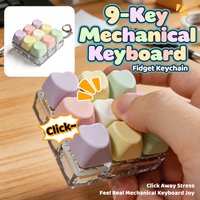 9-Key Heart Shape Keyboard Fidget Keychain Crisp Click Sound Stress Relief Toy Portable ASMR Sensory Fidget Toy for Anxiety