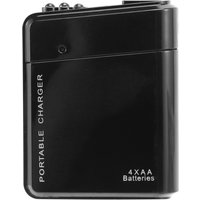 Black 4X AA Battery Portable Emergency Power Charger USB For Cell Phone