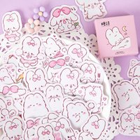 45Pcs Daily Wind Rabbit Stickers Journal Decorative Clippings Diy Diary Materials Decorative Stickers