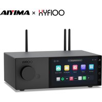 AIYIMA&HYFIOO DM100 Music Streamer Media Player Bluetooth 5.4 Wireles Audio 5.5 inch LCD Support AirPlay NAS Spotify