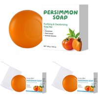 100G Persimmon & Green Tea Soap Bar for Body Odor, Natural Deodorizing For Unisex ,Gentle on All Skin Types Body Odor Soap