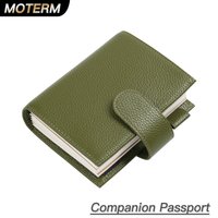 Moterm Passport Size Companion Travel Journal Pebbled Grain Leather Notebook Genuine Cowhide Organizer with Double Snap Closure