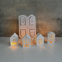 4-piece European Style House Silicone Mold Scale Atmosphere Decoration Lighting House Gypsum Drip Mold Aromatherapy Candle Mould