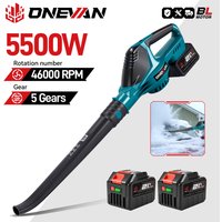 ONEVAN 5500W Bezszczotkowa Elektryczna Dmuchawa Powietrza Bezprzewodowa Do Odkurzania Liści, Kurzu i Śniegu, Mocne Narzędzie Czyszczące Kompatybilne z Akumulatorami Makita 18V