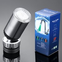1PC LED Water Faucet Colorful Changing Glow Shower ABS Head Kitchen Tap Faucet Light Temperature Sensor for Kitchen Bathroom