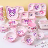 WUHE Cute Dinnerware, Dishes Food Plate Bowl Cup Spoon Fork Dishware, Cartoon Tableware, Dishwasher Safe Healthy Mealtime