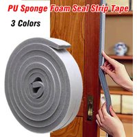 2M/4M PU Sponge Foam Seal Strip Tape Adhesive Anti Collision Soundproof Weather Stripping for Doors Windows Furniture Protection
