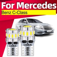 2x For Mercedes Benz C-Class W203 W204 C63 C200 C180 LED Clearance Light Bulb Parking Lamp W5W T10 Canbus No Error White