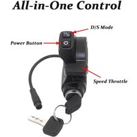 Ignition Key Lock & Thumb Throttle for KuKirin G2 Master, Dual Drive Accelerator Switch, Electric Scooter Replacement Parts