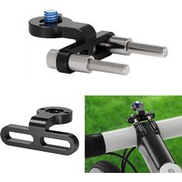 Aluminum Bicycle Stem Mount 1/4 Ballhead Mount for GoPro DJI Insta360 Action Camera Phone Holder Cycling Front Light Holder Clip