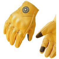 Yellow Motorcycle Breathable Racing Gloves Summer Perforated PU Leather Motocross Glove Men Women Motorcyclist Protected Gloves