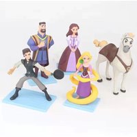 5pcs Disney Rapunzel Princess Action Figure Cartoon Doll Anime Mini Collection Figurine Toy Model for Children Birthday Gift