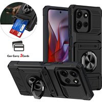 For Moto G 5G 2025 Phone Card Case,Tough Kickstand Shockproof Wallet Case with Card Holder for Motorola G 2025 Phone Cover