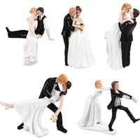 Romantic Bride Groom Dolls Wedding Decoration Supplies Cake Toppers Dolls Resin Marry Valentine's Figurine Gifts