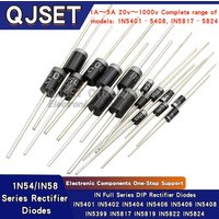20pcs DIP Schottky Rectifier Diodes 1N5408 IN5408 IN 1N 5401 5402 5404 5406 5399 5822 5817 5819 5824 Diodes 1A 5A 3A 1000V 200V