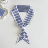 Fashion Spring Woman Skinny Silk Scarf Silk Ribbon Multi-use Long Hair Strip Striped Small Neck Scarves Lady Hair Tie