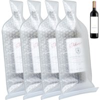 4 Pcs Wine Bottle Bags Multi-Layered Protection Wine Bottle Sleeves with Double Inner Bubble Liner Wine Bottle Protector Travel