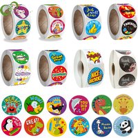 500pcs/roll Reward Stickers Encouragement Stickers for Kids Motivational Stickers with Cute Animals for Students Teachers GYH