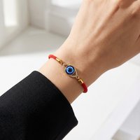 Turkish Rhinestone Evil Blue Eye Bracelets For Women Men Demon Eye Red Black Rope Adjustable Bangle Lucky Wealth Jewelry Gifts