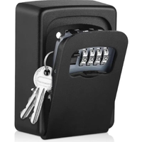 Wall Mounted Key Keeper Combination Lock Waterproof 4-Digit Password 5-Key Storage Box Easy Installation for Home/Office Security