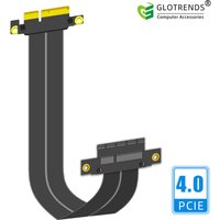 PCIE 4.0 X4 Riser Cable, 180 Degree Straight Angle, Compatible with M.2, WiFi, Firewire, USB, Sound Cards, etc
