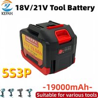 New 5S3P 19.0Ah high-capacity lithium battery | Replacement compatible with Makita electric screwdriver and power tool universal