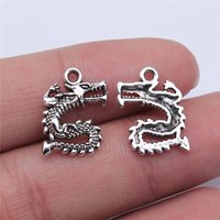 WYSIWYG 20pcs 17x13mm Antique Gold Color Antique Silver Color Dragon Charms For Jewelry Making DIY Jewelry Findings