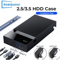 2.5/3.5 SATA HDD Enclosure USB3.0 HUB External Hard Drive Reader support 20TB TYPE C TO SATA Adapter HDD case With 12V Power