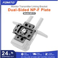 Fomito Dual-Side NP-F Plate Monitor Transmitter Linking Bracket 90/180 Angle Adjustment for Monitor LED Light Wireless Transmitt