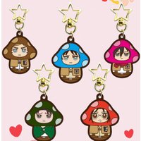 5Cm Acrylic Keychain Bag Pendant for Attack On Titan Eren Yeager Levi Ackerman mushroom head Q Version Anime Keychain Pendant