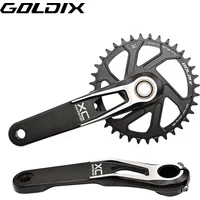 GOLDIX Ultraleichtes Mountainbike-Kurbelset 170/175 mm, geschmiedete Aluminiumlegierung, 3-Bolzen-Direktmontage, schmale und breite Kettenblätter, Fahrradkurbelset