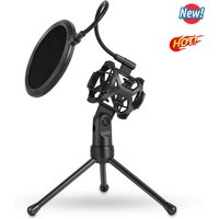 Universal Microphone Stand Foldable Desktop Tripod Mic Stand with Shock Mount Portable Gooseneck Microphone Holder Bracket 2025