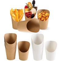 50/100PCS Disposable French Fries Paper Cup Kraft Paper Fry Charcuterie Cups Snack Dessert Cake Popcorn Party DIY Bakin Supplies