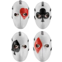 Game Fortnite Poker Face Mask for Halloween Costume Cosplay Party Spade Club Heart Diamond Props Latex Full Head Mask adult