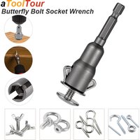 Butterfly Screws Bolt Socket Wrench Hex Shank Drill Adapter Wing Nut Driver For Power Tool Slotted Electric Screwdriver Sleeve