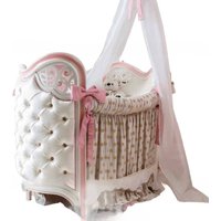 European cute baby bed, solid wood crib, dream fenced child, be d
