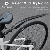 WEST BIKING Road Bike Fender Waterproof Dustproof Front Rear Fender Set Adjustable Angle For 26-29Inch/700C Bike Accessories