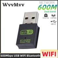 600Mbps USB WiFi Bluetooth Adapter Dual Band 2.4/5.8Ghz Wireless External Receiver RTL8821CU WiFi Dongle for PC Laptop Desktop