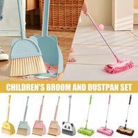 Kids Broom Dustpan & Mop Set Toddler Mini Cleaning Tools Kit Simulation Housekeeping Pretend Play Toy Educational Role Play Gift