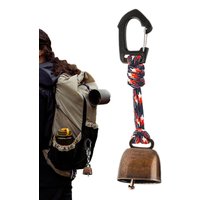 Loud Bear Bell Retro Bear Scare Ring with Keychain Iron Outdoor Bell for Backpacking Camping Walking Biking Climbing Wilderness