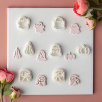 Halloween Cartoon series Polymer Clay Cutters DIY Cute Ghost Soft Pottery Clay Earring Jewelry Pendant Making Cutting Stamp Mold