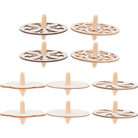 10 Pcs Children's Spinning Wooden Gyro Painting Office Desk Toys Craft Supplies