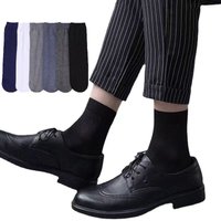 10 Pairs Men Fashion Spring Summer Thin Socks Stockings Soft Stretchy Knee High Tube Business Casual Socks Gifts