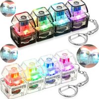 LED Keyboard Keychain Fidget Toy Crystal Clicker Sensory Toy for Stress Relief Keyboard Keychain Fidget Gadget for Adults Kid……&