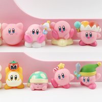 2026!!8Pcs/Set Games Star Kirby Anime Figure Cute Cartoon Pink Kirby Mini Figure Decorative Collection Toy For Children's Gifts